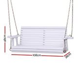 Outdoor Chairs: Gardeon Porch Outdoor Swing Chair With Cup Holder Wooden Furniture 2 Seater