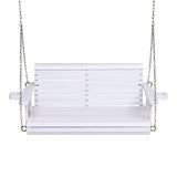 Outdoor Chairs: Gardeon Porch Outdoor Swing Chair With Cup Holder Wooden Furniture 2 Seater
