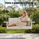 Outdoor Chairs: Gardeon Porch Outdoor Swing Chair With Cup Holder Wooden Furniture 2 Seater