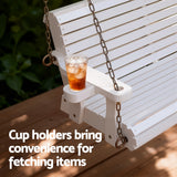 Outdoor Chairs: Gardeon Porch Outdoor Swing Chair With Cup Holder Wooden Furniture 2 Seater