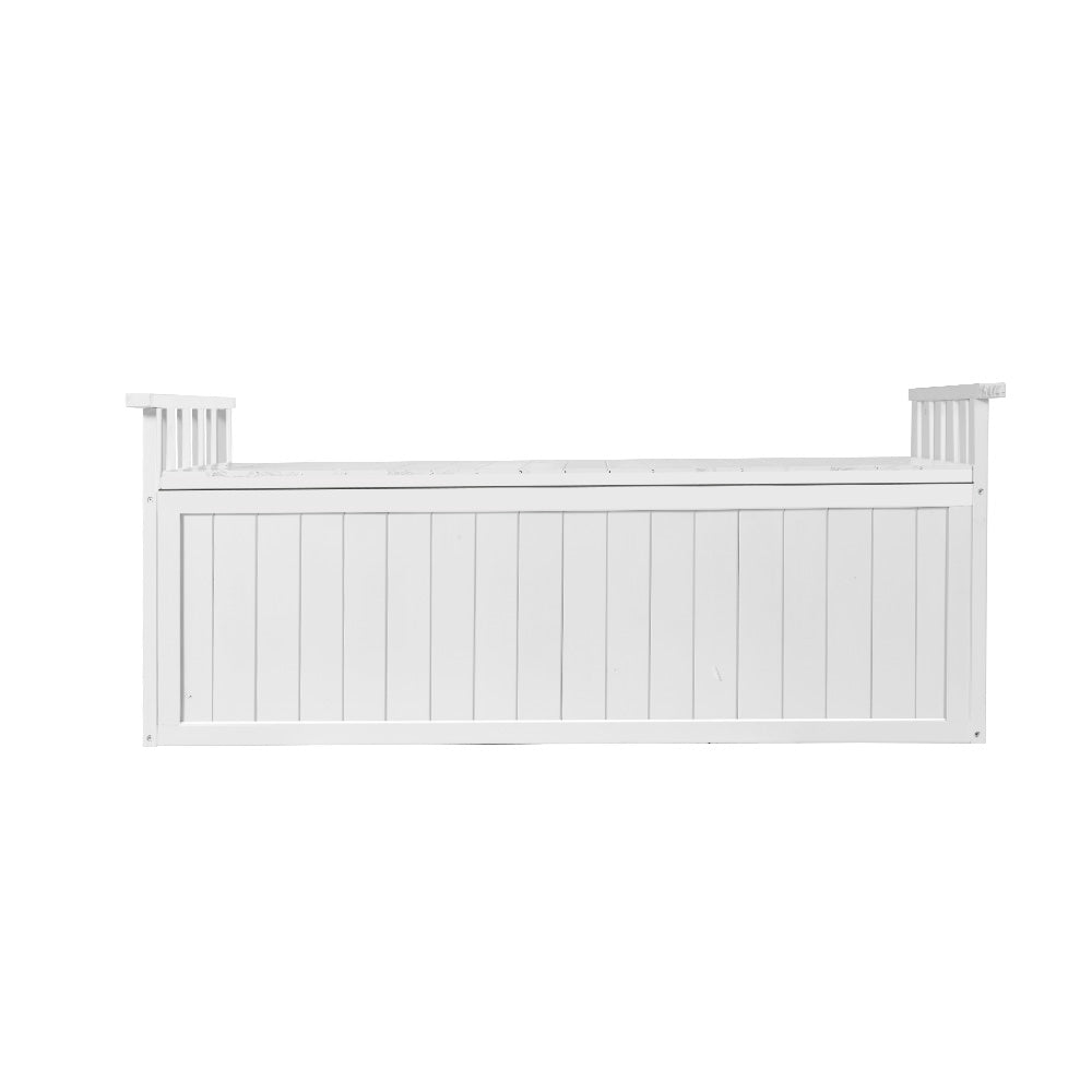 Outdoor Storage Boxes: Gardeon Outdoor Storage Bench Box 129cm Wooden Garden Toy Chest Sheds Patio Furniture XL White