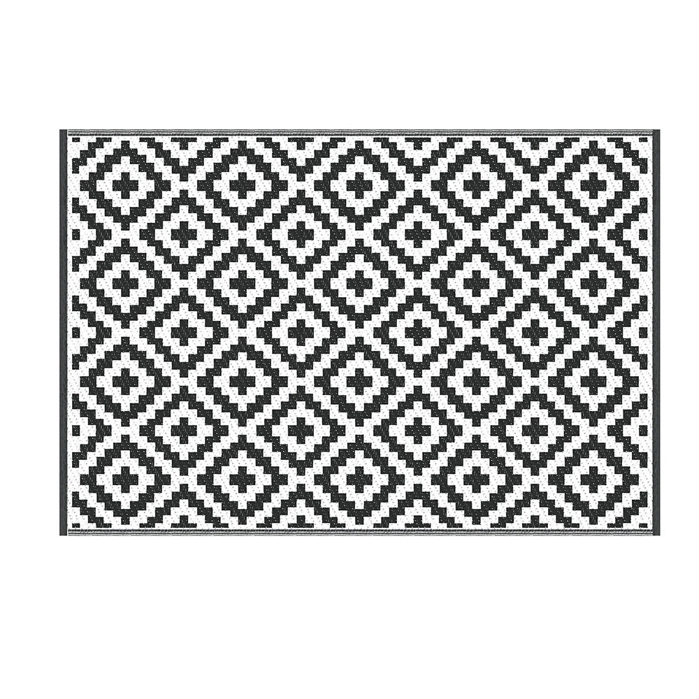 Outdoor Rugs: Gardeon Outdoor Rugs 120x180cm Large Carpet Reversible Area Mat PP Dual-Sided Patio Rug Cross