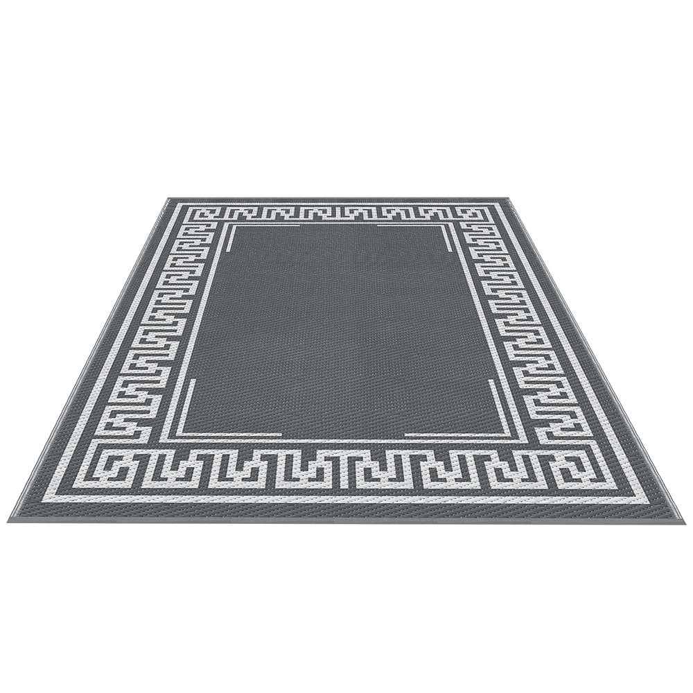 Outdoor Rugs: Gardeon Outdoor Rugs 152x244cm Large Carpet Reversible Area Mat PP Dual-Sided Patio Rug Greek Key