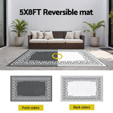 Gardeon Outdoor Rugs 152x244cm Large Carpet Reversible Area Mat PP Dual-Sided Patio Rug Greek Key