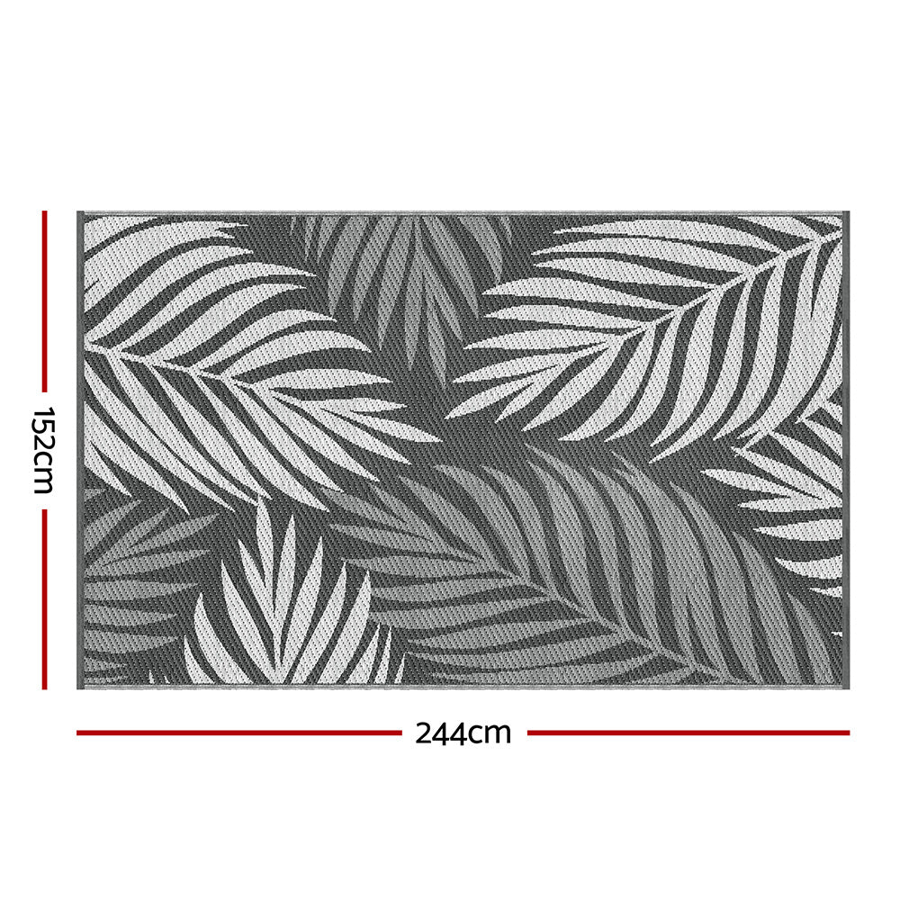Outdoor Rugs: Gardeon Outdoor Rugs 152x244cm Large Carpet Reversible Area Mat PP Dual-Sided Patio Rug Leaf
