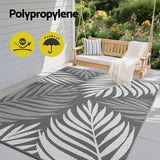 Gardeon Outdoor Rugs 152x244cm Large Carpet Reversible Area Mat PP Dual-Sided Patio Rug Leaf