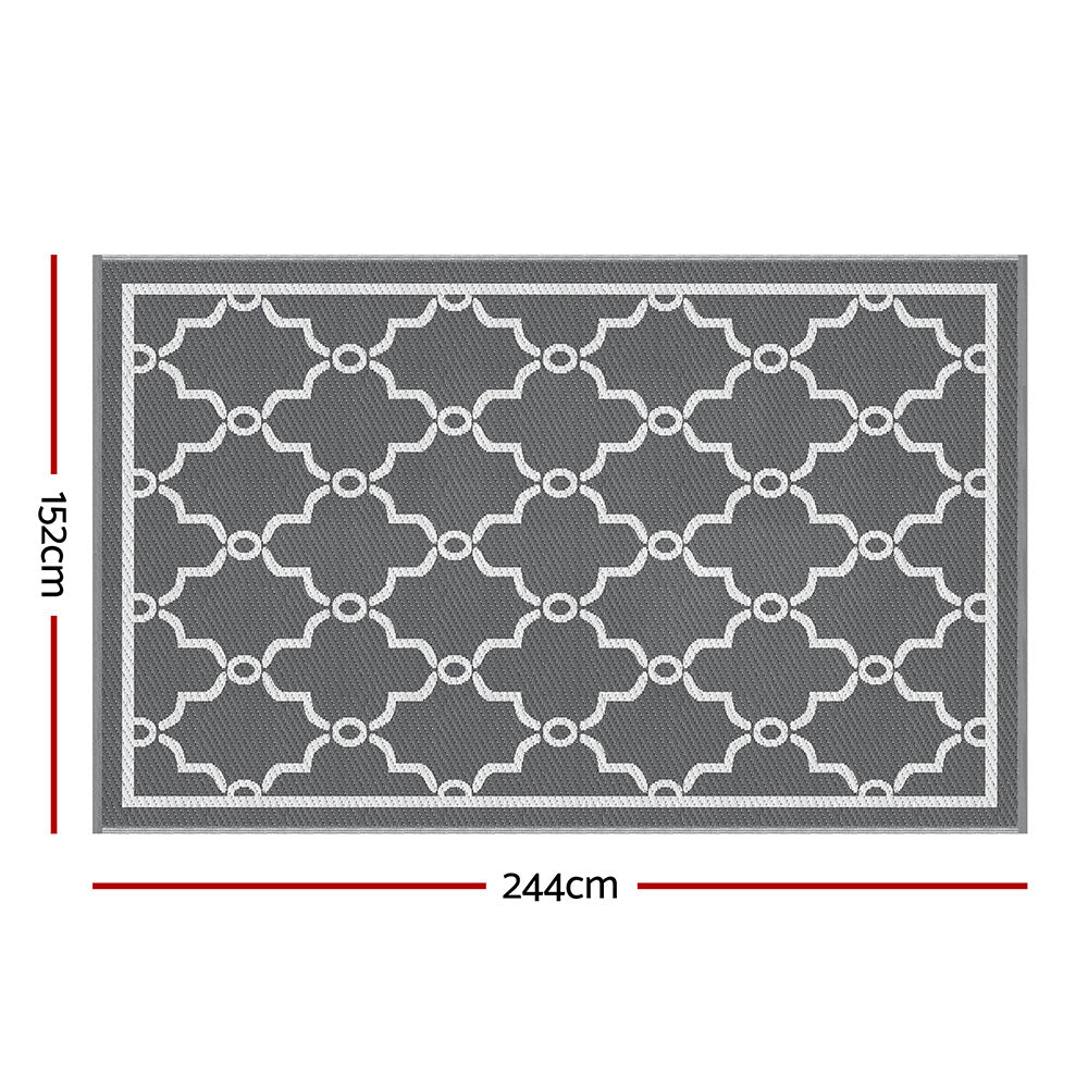 Outdoor Rugs: Gardeon Outdoor Rugs 152x244cm Large Carpet Reversible Area Mat PP Dual-Sided Patio Rug Maroc