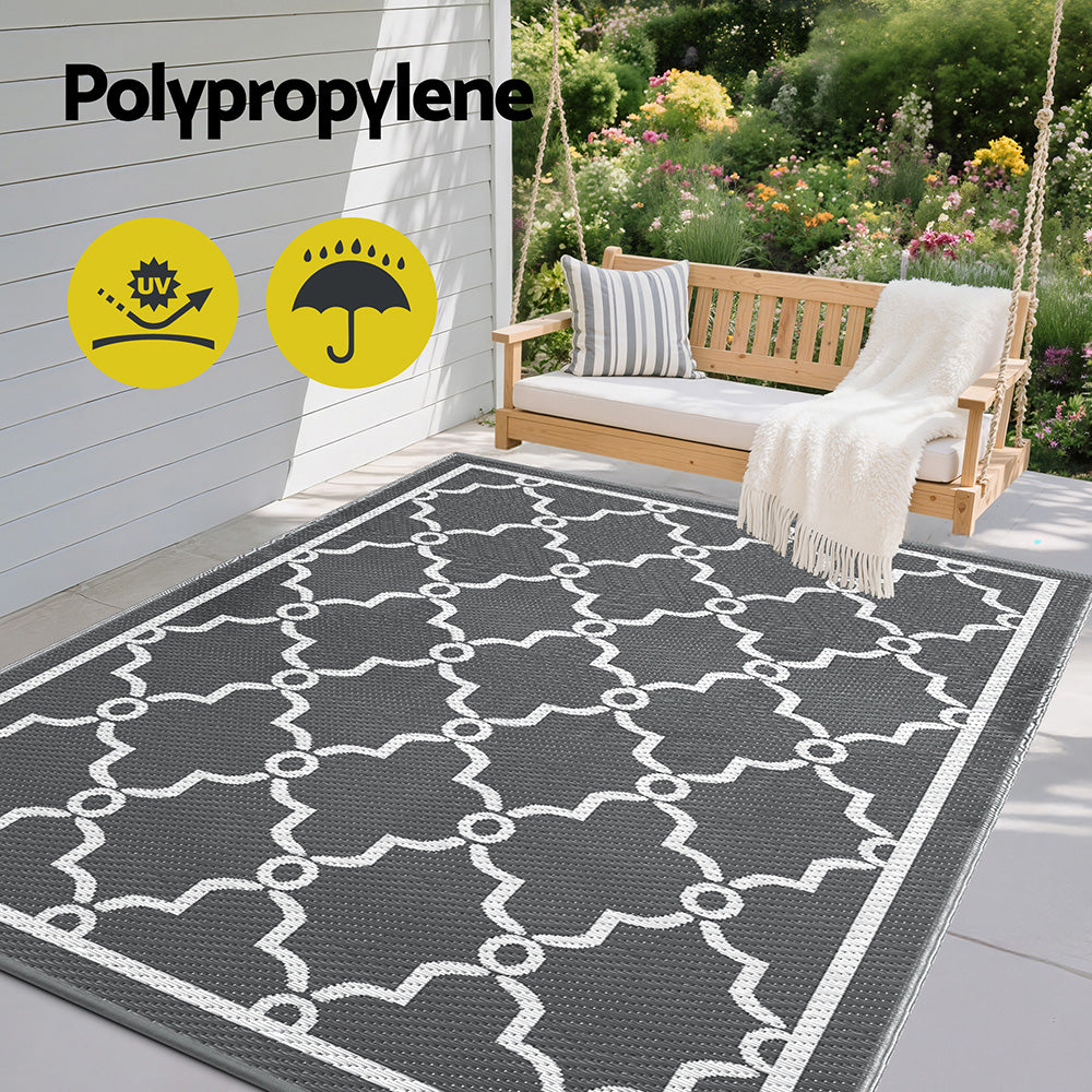 Outdoor Rugs: Gardeon Outdoor Rugs 152x244cm Large Carpet Reversible Area Mat PP Dual-Sided Patio Rug Maroc