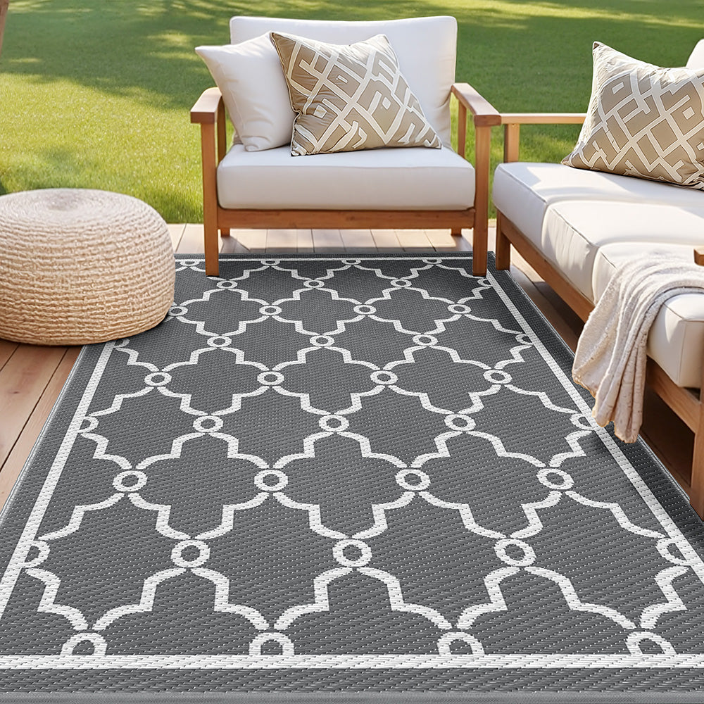 Outdoor Rugs: Gardeon Outdoor Rugs 152x244cm Large Carpet Reversible Area Mat PP Dual-Sided Patio Rug Maroc