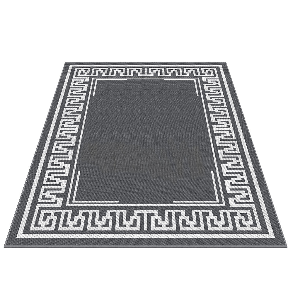 Outdoor Rugs: Gardeon Outdoor Rugs 274x366cm Large Carpet Reversible Area Mat PP Dual-Sided Patio Rug Greek Key