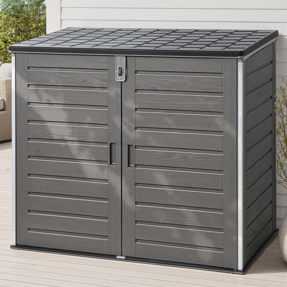 Outdoor Storage Boxes: Gardeon Outdoor Storage Box 1170L Container Lockable Cabinet Tool Organizer Shed Grey