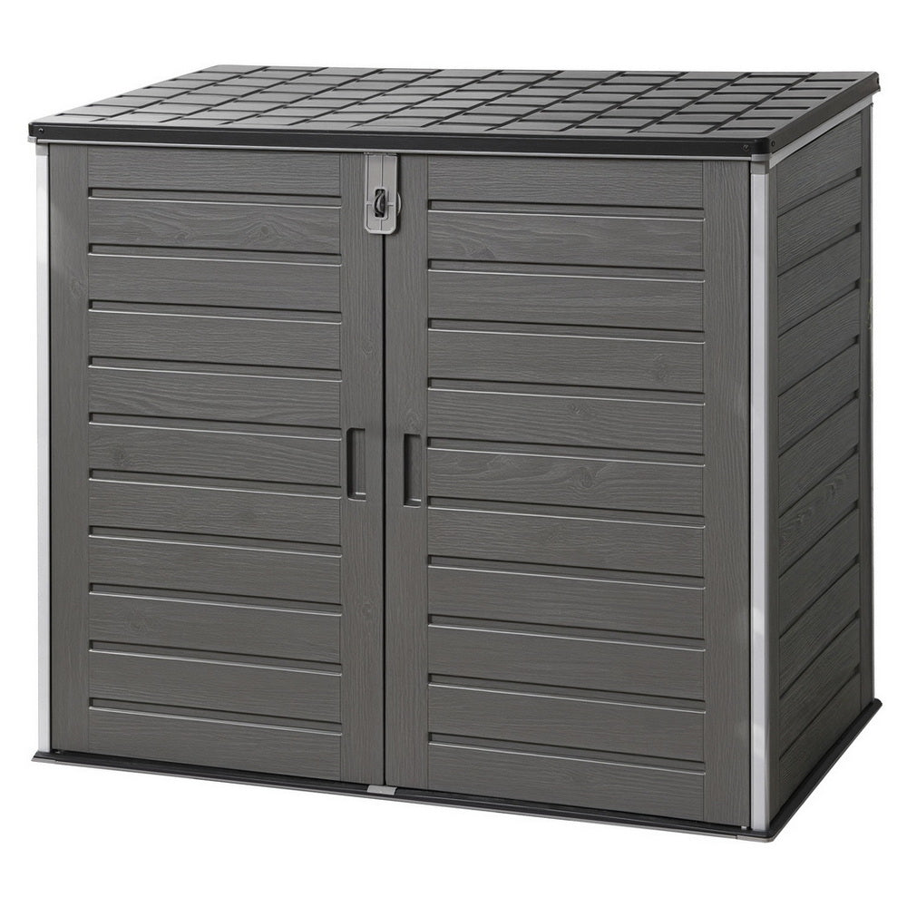 Outdoor Storage Boxes: Gardeon Outdoor Storage Box 1170L Container Lockable Cabinet Tool Organizer Shed Grey