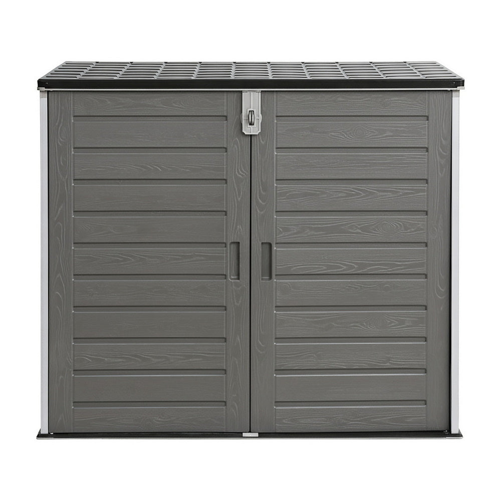 Outdoor Storage Boxes: Gardeon Outdoor Storage Box 1170L Container Lockable Cabinet Tool Organizer Shed Grey