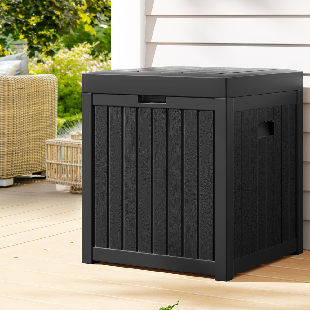 Outdoor Storage Boxes: Gardeon Outdoor Storage Box 195L Organiser Garden Bench Deck Toy Shed Tool Black