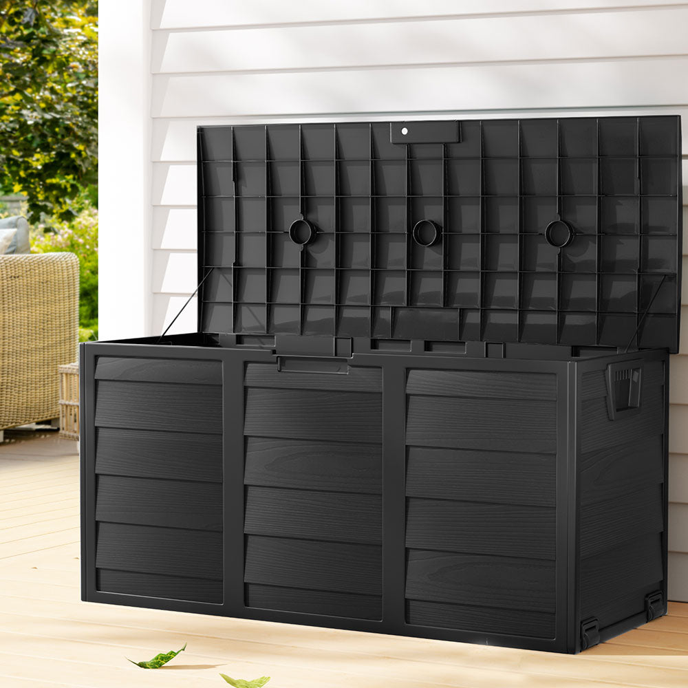 Outdoor Sofas & Lounge Sets: Gardeon Outdoor Storage Box 290L Lockable Organiser Garden Deck Shed All Black