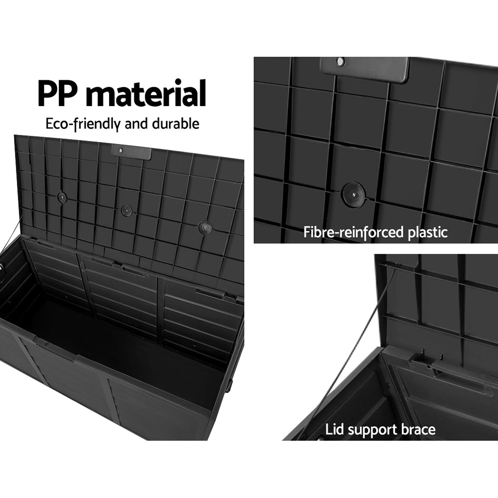 Outdoor Sofas & Lounge Sets: Gardeon Outdoor Storage Box 290L Lockable Organiser Garden Deck Shed All Black