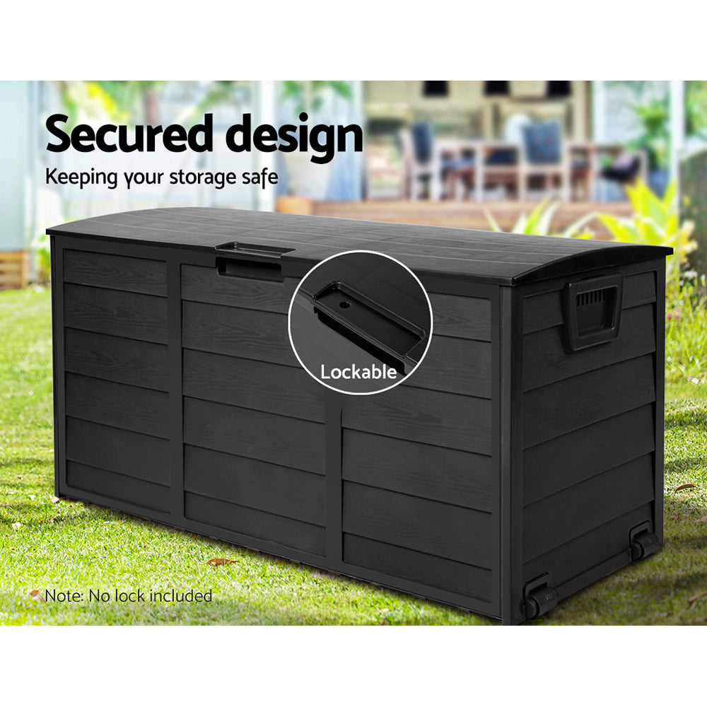 Outdoor Sofas & Lounge Sets: Gardeon Outdoor Storage Box 290L Lockable Organiser Garden Deck Shed All Black
