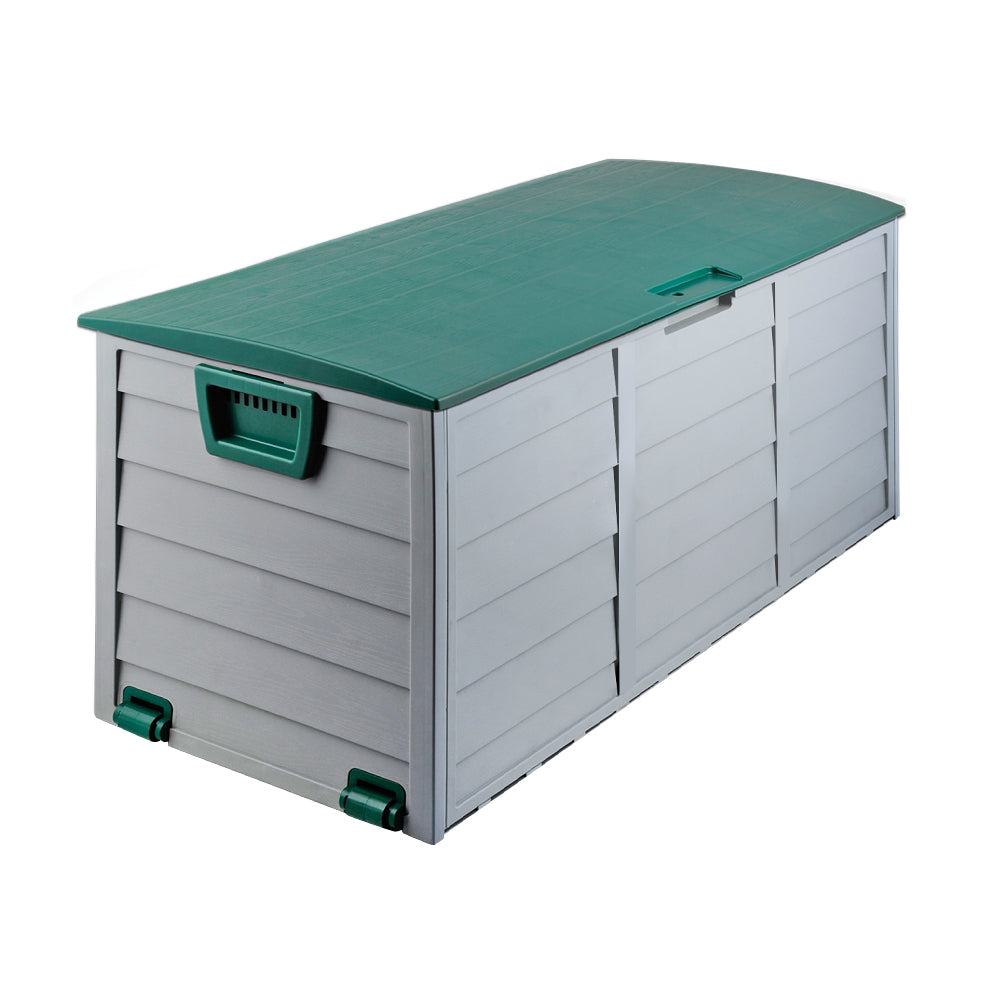 Outdoor Storage Boxes: Gardeon Outdoor Storage Box 290L Lockable Organiser Garden Deck Shed Tool Green