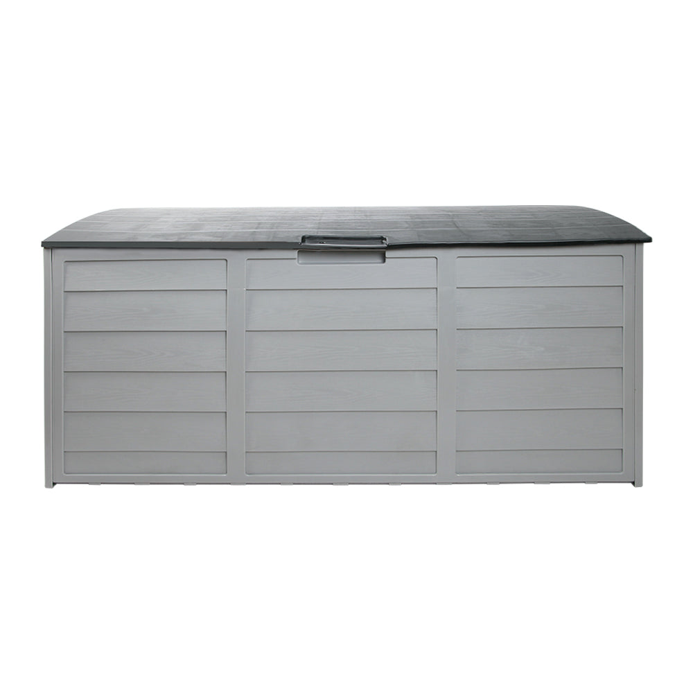 Outdoor Storage Boxes: Gardeon Outdoor Storage Box 290L Lockable Organiser Garden Deck Shed Tool Grey