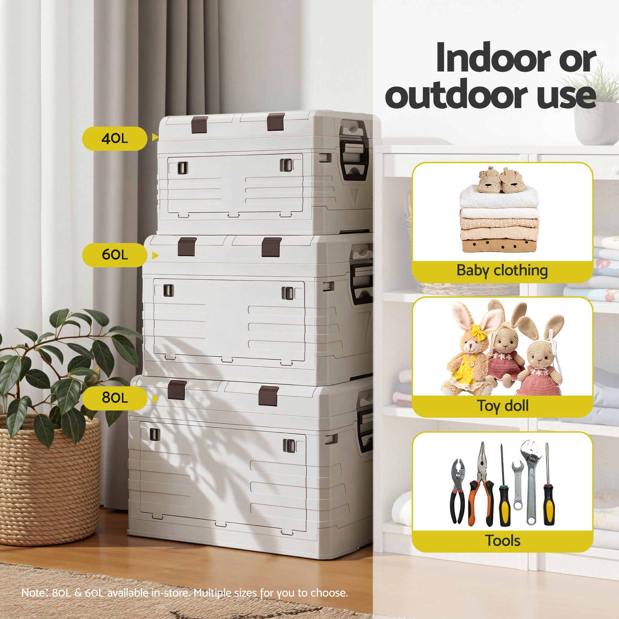 Outdoor Storage Boxes: Gardeon 40L Outdoor Storage Box Foldable Camping Collapsible Bins Organizer
