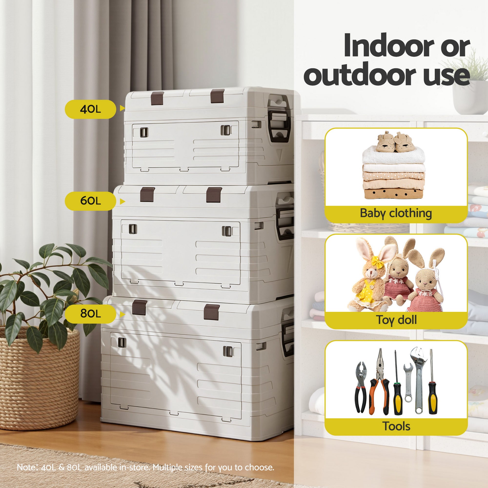 Outdoor Storage Boxes: Gardeon 60L Outdoor Storage Box Foldable Camping Collapsible Bins Organizer