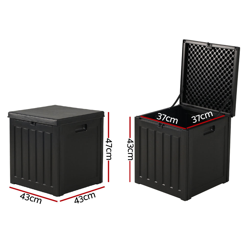 Outdoor Storage Boxes: Gardeon Outdoor Storage Box 80L Container Lockable Garden Toy Tool Shed Black