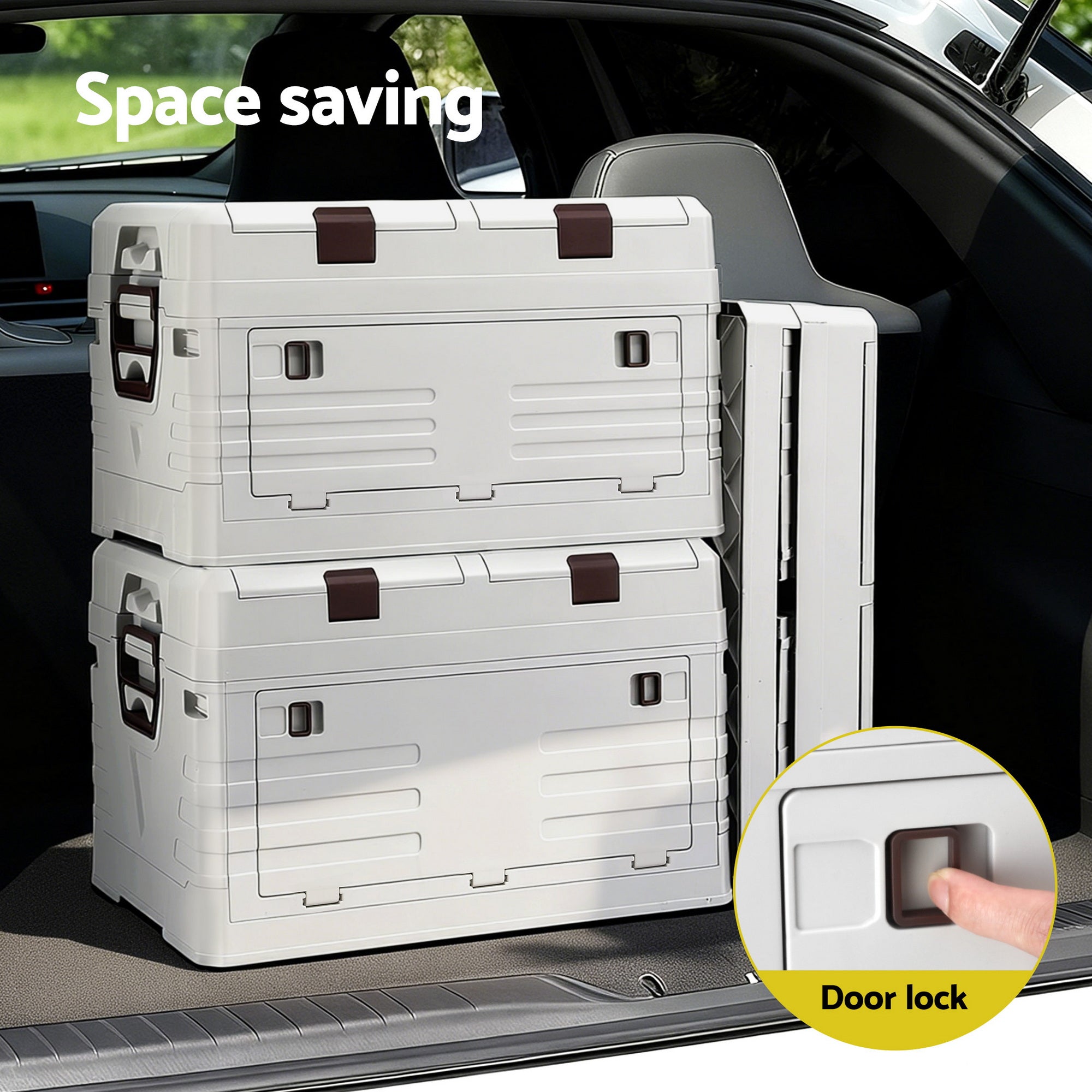 Outdoor Storage Boxes: Gardeon 80L Outdoor Storage Box Foldable Camping Collapsible Bins Organizer