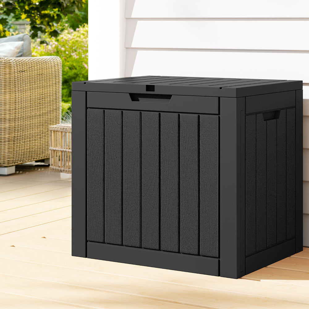 Outdoor Storage Boxes: Gardeon Outdoor Storage Box 118L Container Lockable Garden Toy Tool Shed Black