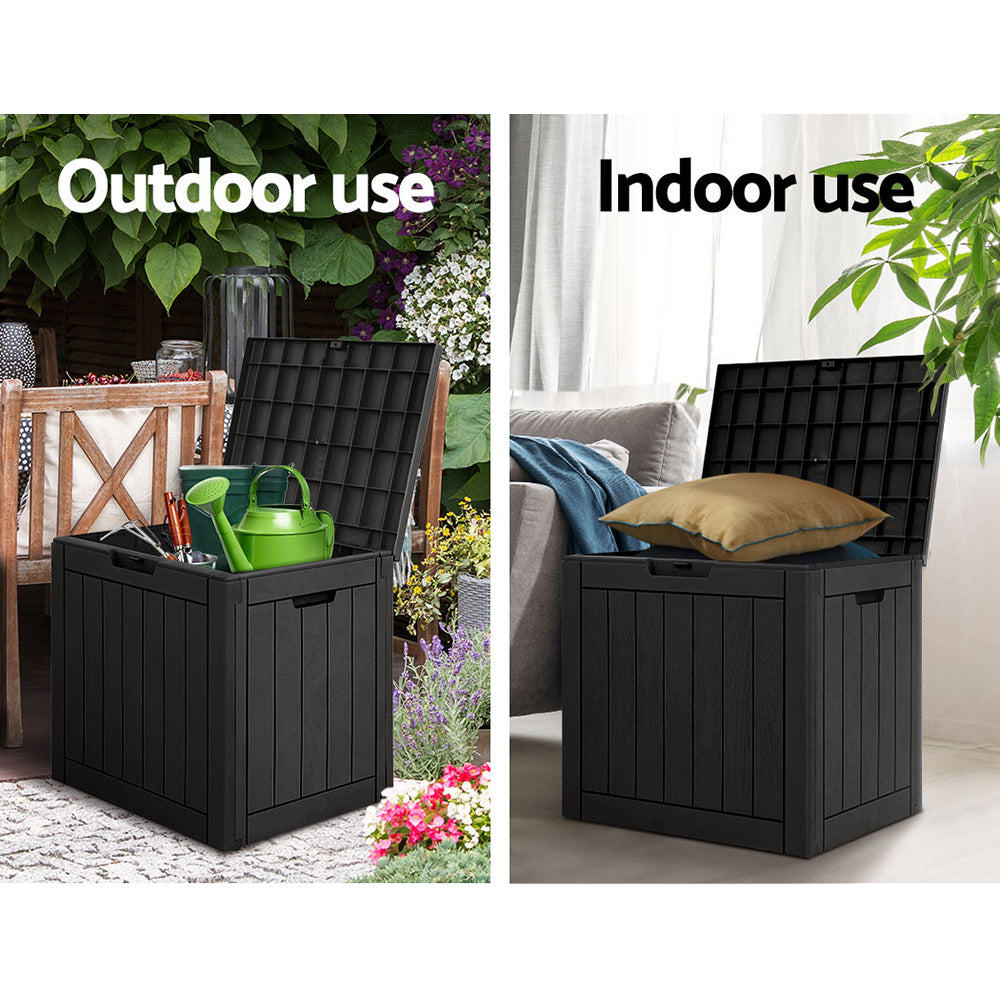 Outdoor Storage Boxes: Gardeon Outdoor Storage Box 118L Container Lockable Garden Toy Tool Shed Black