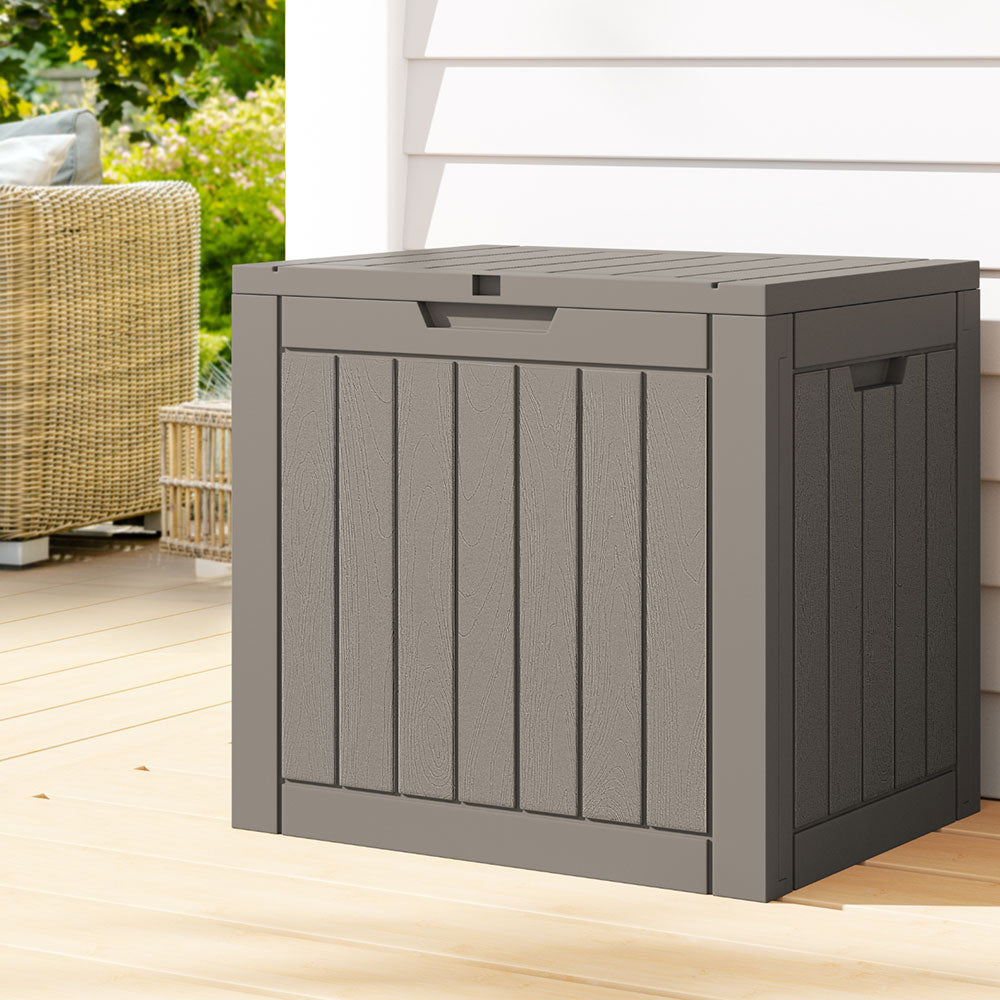Outdoor Storage Boxes: Gardeon Outdoor Storage Box 118L Container Lockable Garden Toy Tool Shed Grey