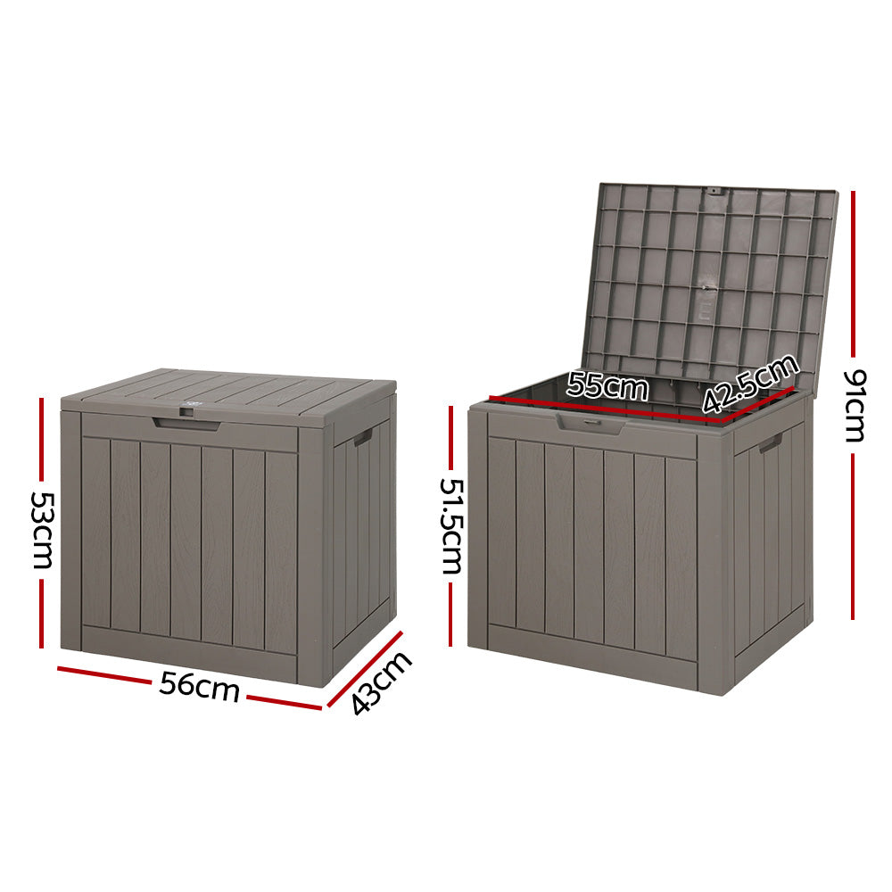 Outdoor Storage Boxes: Gardeon Outdoor Storage Box 118L Container Lockable Garden Toy Tool Shed Grey