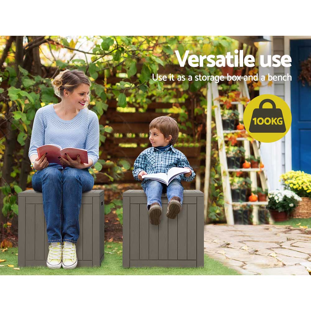 Outdoor Storage Boxes: Gardeon Outdoor Storage Box 118L Container Lockable Garden Toy Tool Shed Grey