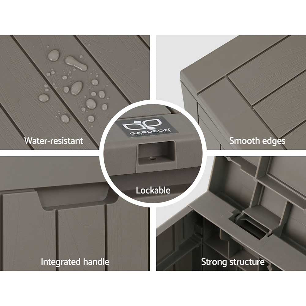 Outdoor Storage Boxes: Gardeon Outdoor Storage Box 118L Container Lockable Garden Toy Tool Shed Grey