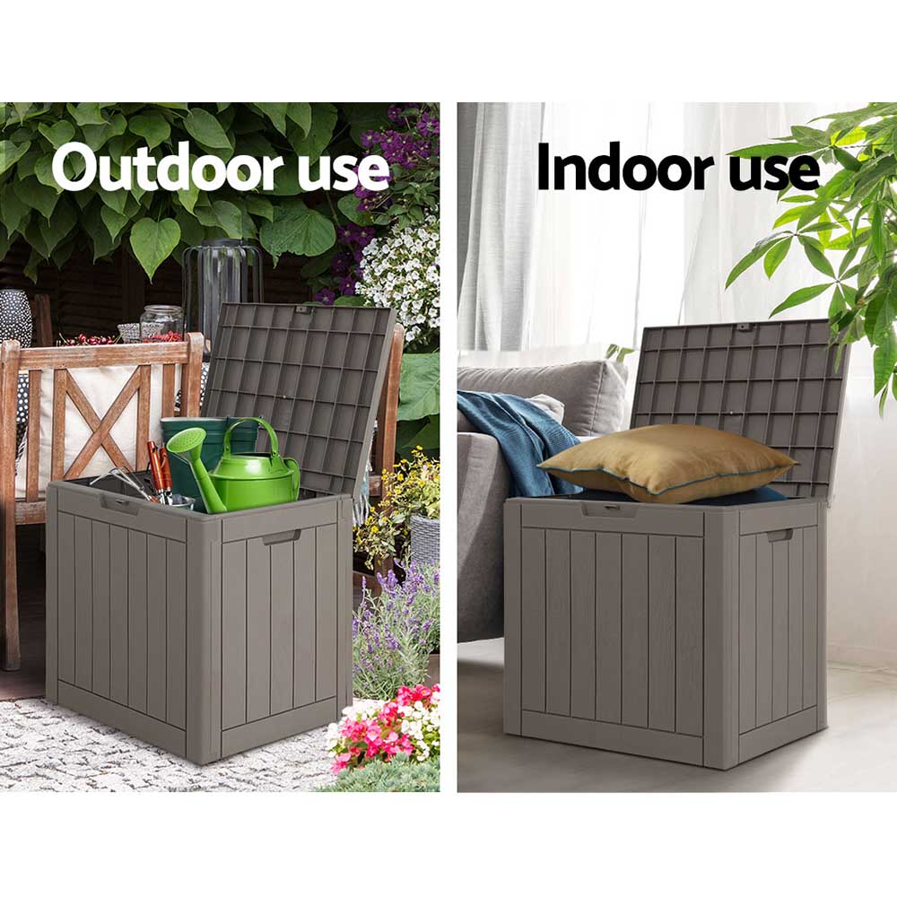 Outdoor Storage Boxes: Gardeon Outdoor Storage Box 118L Container Lockable Garden Toy Tool Shed Grey