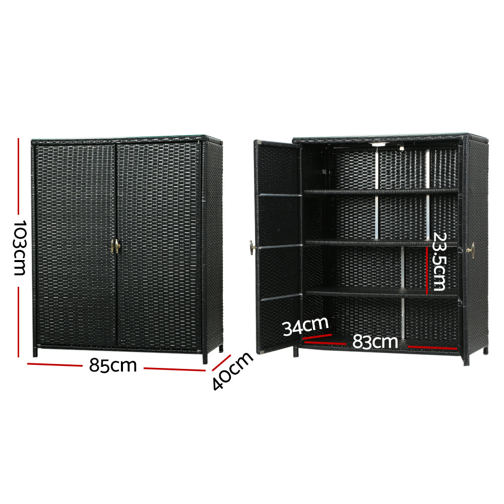 Gardening Accessories: Gardeon Outdoor Storage Cabinet Box Garage Wicker Shelf Chest Garden Shed Tools