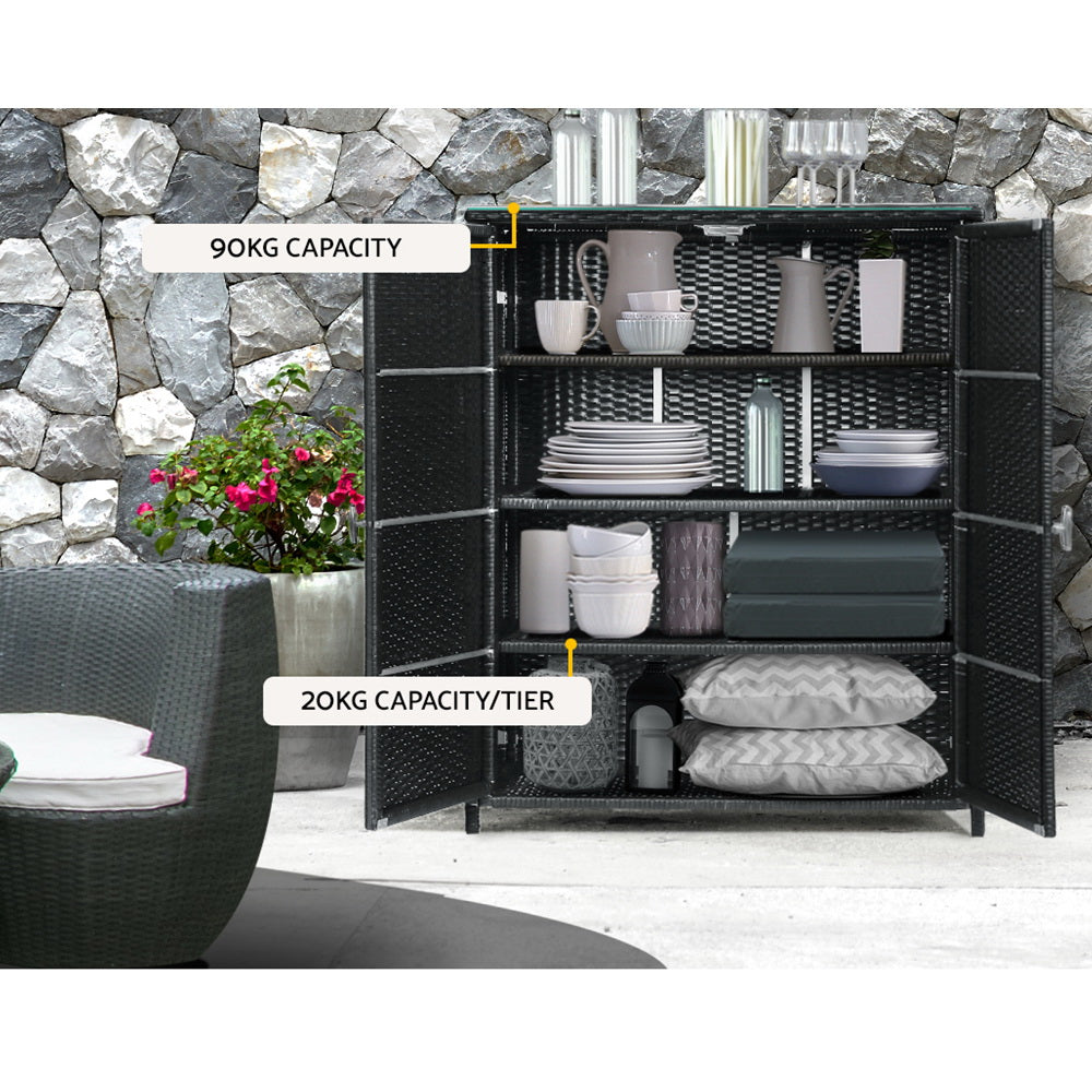 Gardening Accessories: Gardeon Outdoor Storage Cabinet Box Garage Wicker Shelf Chest Garden Shed Tools