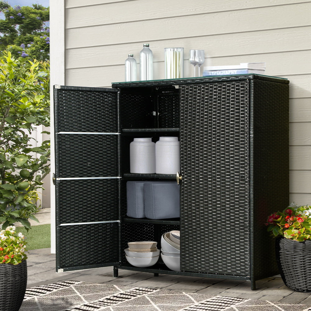 Gardening Accessories: Gardeon Outdoor Storage Cabinet Box Garage Wicker Shelf Chest Garden Shed Tools