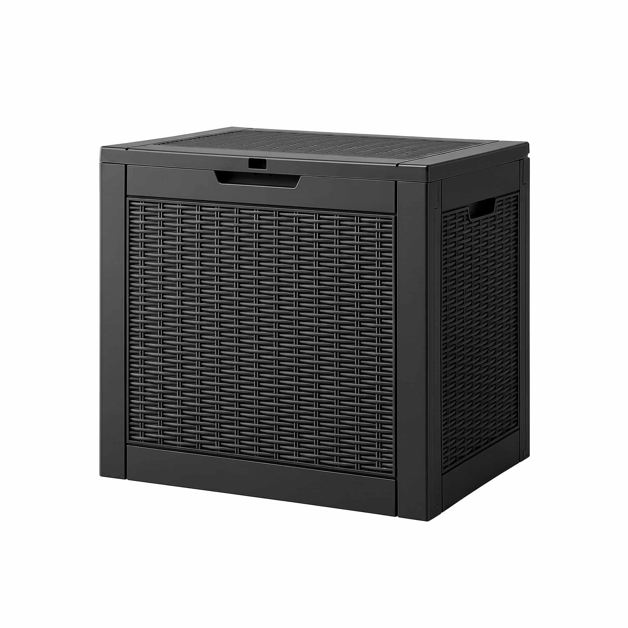Gardeon Outdoor Storage Box 118L Container Lockable Garden Toy Tool Rattan-Texture Black