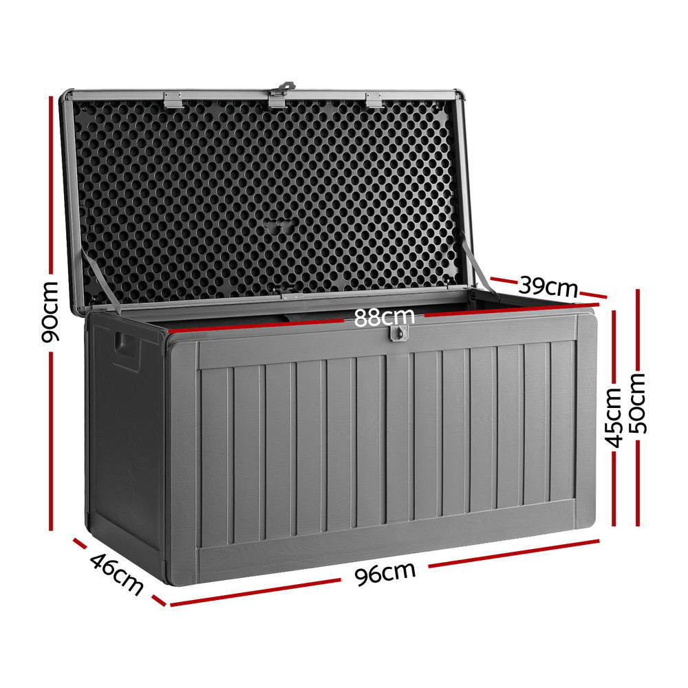 Outdoor Storage Boxes: Gardeon Outdoor Storage Box 190L Container Lockable Garden Bench Tool Shed Black