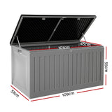 Outdoor Storage Boxes: Gardeon Outdoor Storage Box 270L Container Lockable Garden Bench Tool Shed Grey