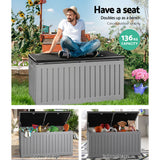 Outdoor Storage Boxes: Gardeon Outdoor Storage Box 270L Container Lockable Garden Bench Tool Shed Grey