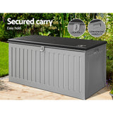 Outdoor Storage Boxes: Gardeon Outdoor Storage Box 270L Container Lockable Garden Bench Tool Shed Grey