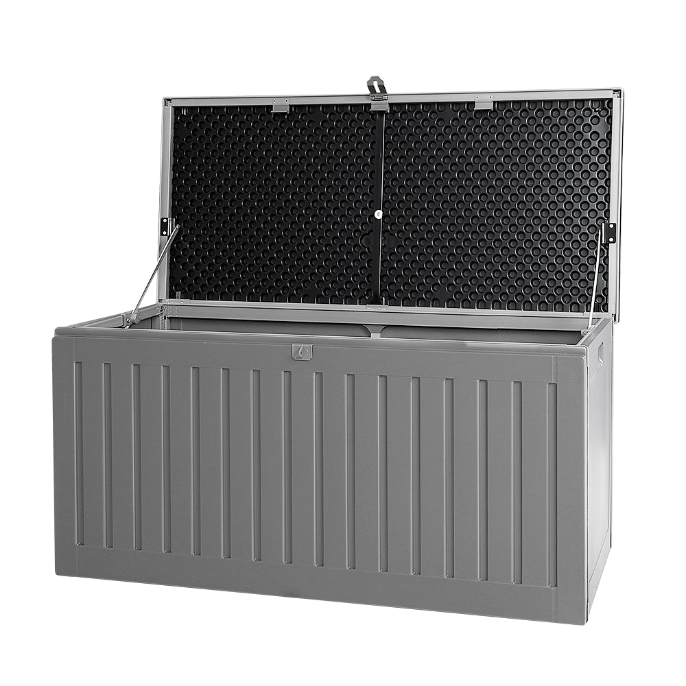 Outdoor Storage Boxes: Gardeon Outdoor Storage Box 270L Container Lockable Garden Bench Tool Shed Grey