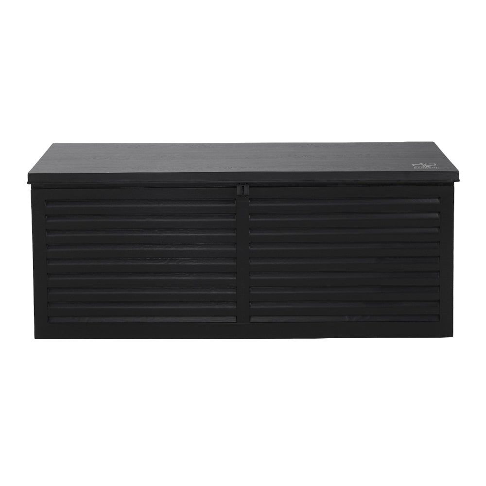 Outdoor Storage Boxes: Gardeon Outdoor Storage Box 390L Container Lockable Garden Bench Shed Tools Toy All Black