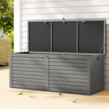 Gardeon Outdoor Storage Box 390L Container Lockable Garden Bench Tools Toy Shed Black