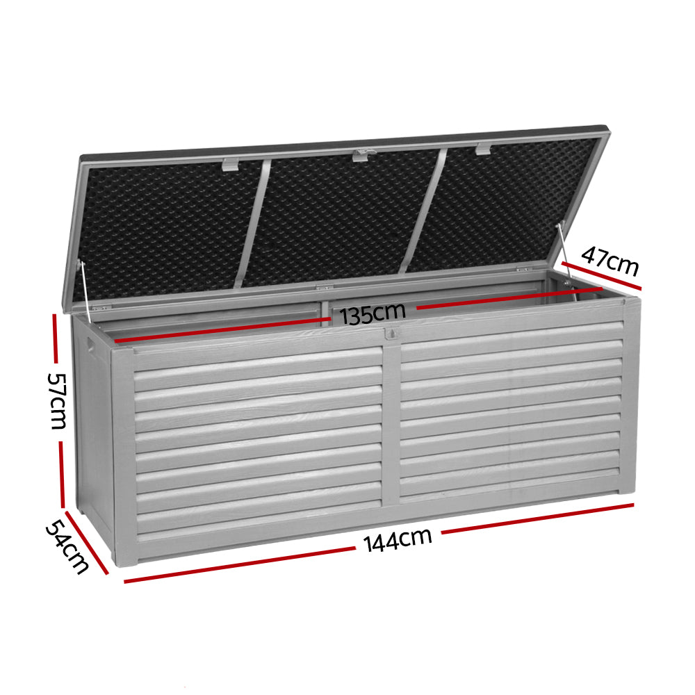 Outdoor Storage Boxes: Gardeon Outdoor Storage Box 390L Container Lockable Garden Bench Tools Toy Shed Black