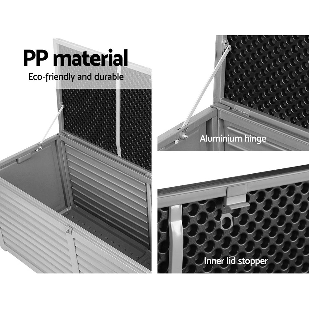 Outdoor Storage Boxes: Gardeon Outdoor Storage Box 390L Container Lockable Garden Bench Tools Toy Shed Black