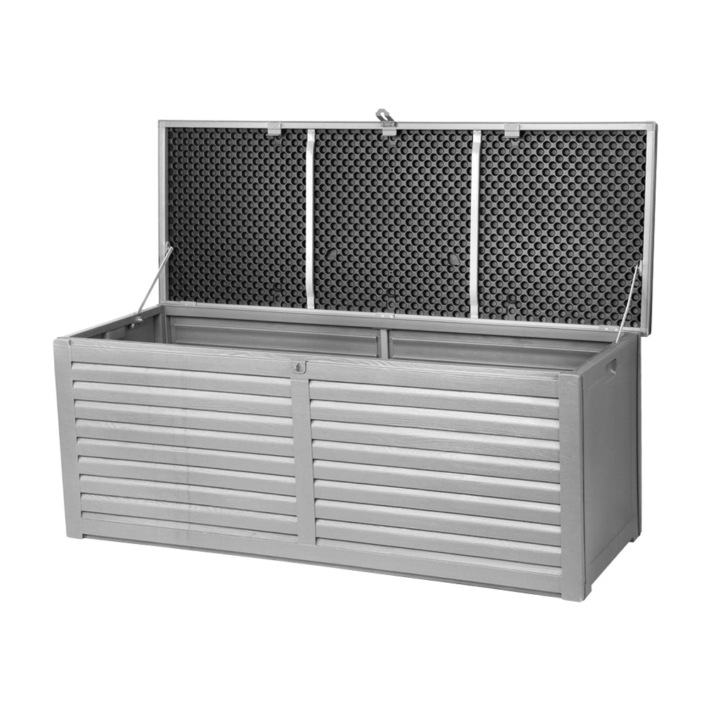 Outdoor Storage Boxes: Gardeon Outdoor Storage Box 390L Container Lockable Garden Bench Tools Toy Shed Black