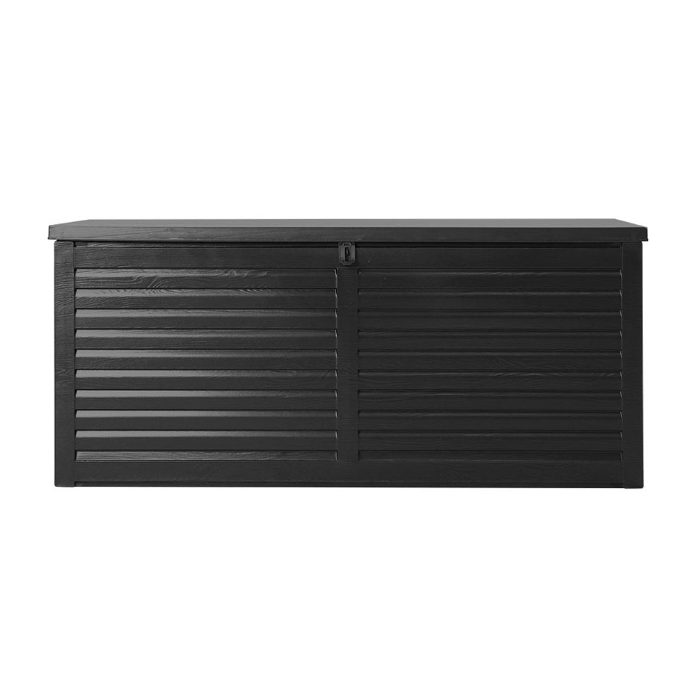 Outdoor Storage Boxes: Gardeon Outdoor Storage Box 490L Container Lockable Garden Bench Shed Tools Toy All Black