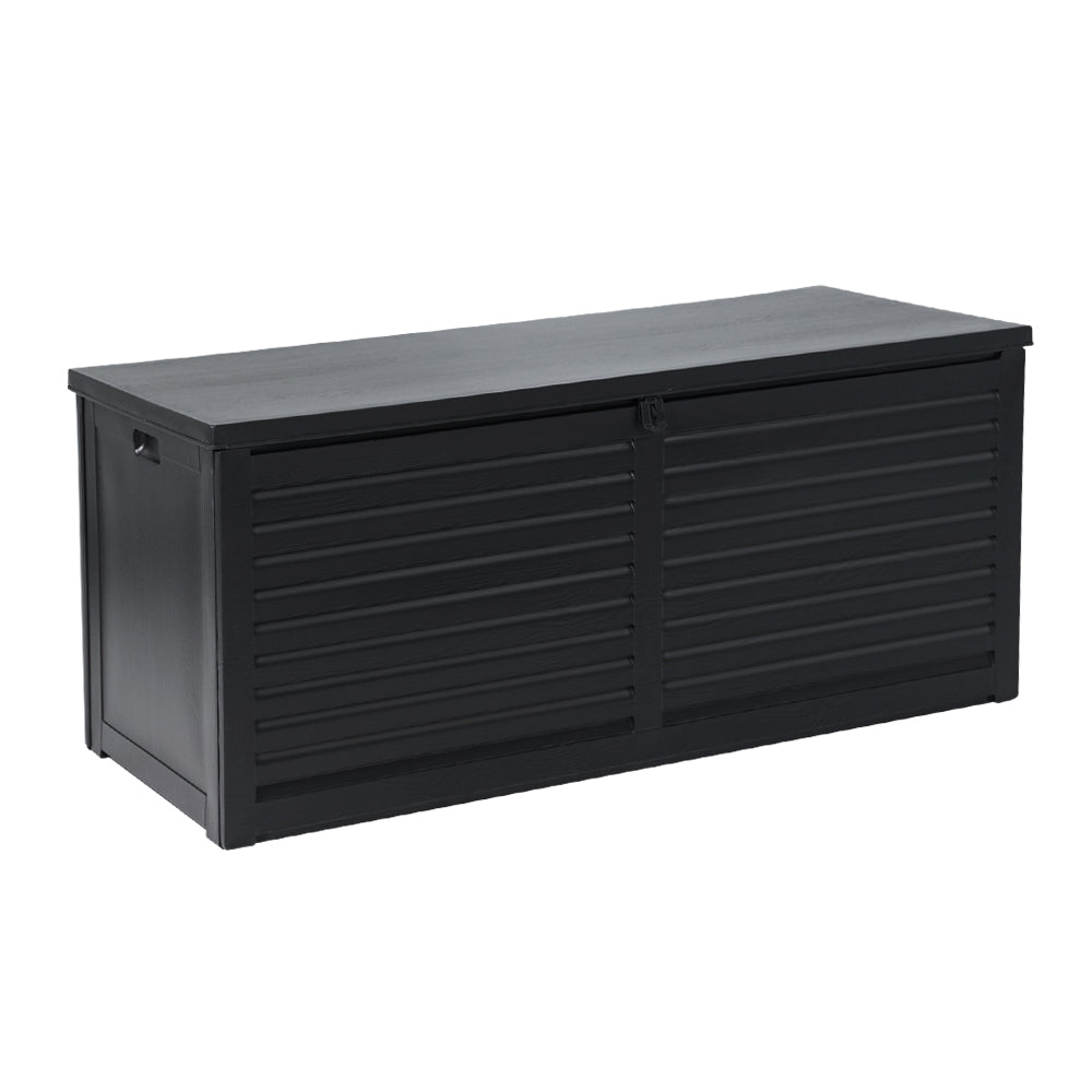 Outdoor Storage Boxes: Gardeon Outdoor Storage Box 490L Container Lockable Garden Bench Shed Tools Toy All Black